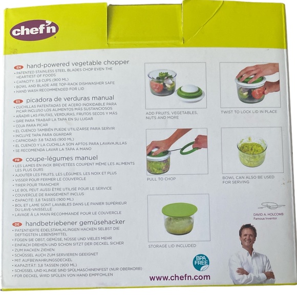 New Veggichop Chef’n Veggie Chopper Mini Vegetable Hand Pull Blade Food Cut - Picture 4 of 4